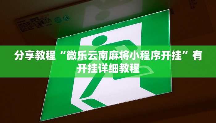 分享教程“微乐云南麻将小程序开挂”有开挂详细教程