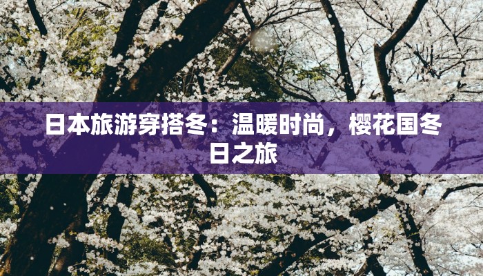日本旅游穿搭冬：温暖时尚，樱花国冬日之旅