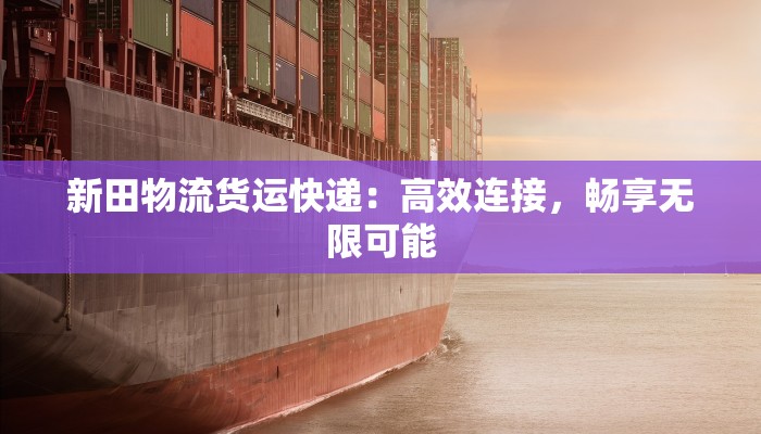 新田物流货运快递:高效连接,畅享无限可能 新田物流货运快递:高效连接,畅享无限可能
