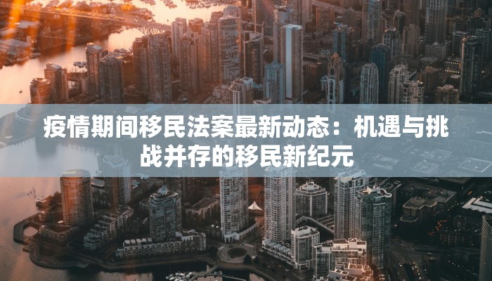 疫情期间移民法案最新动态：机遇与挑战并存的移民新纪元